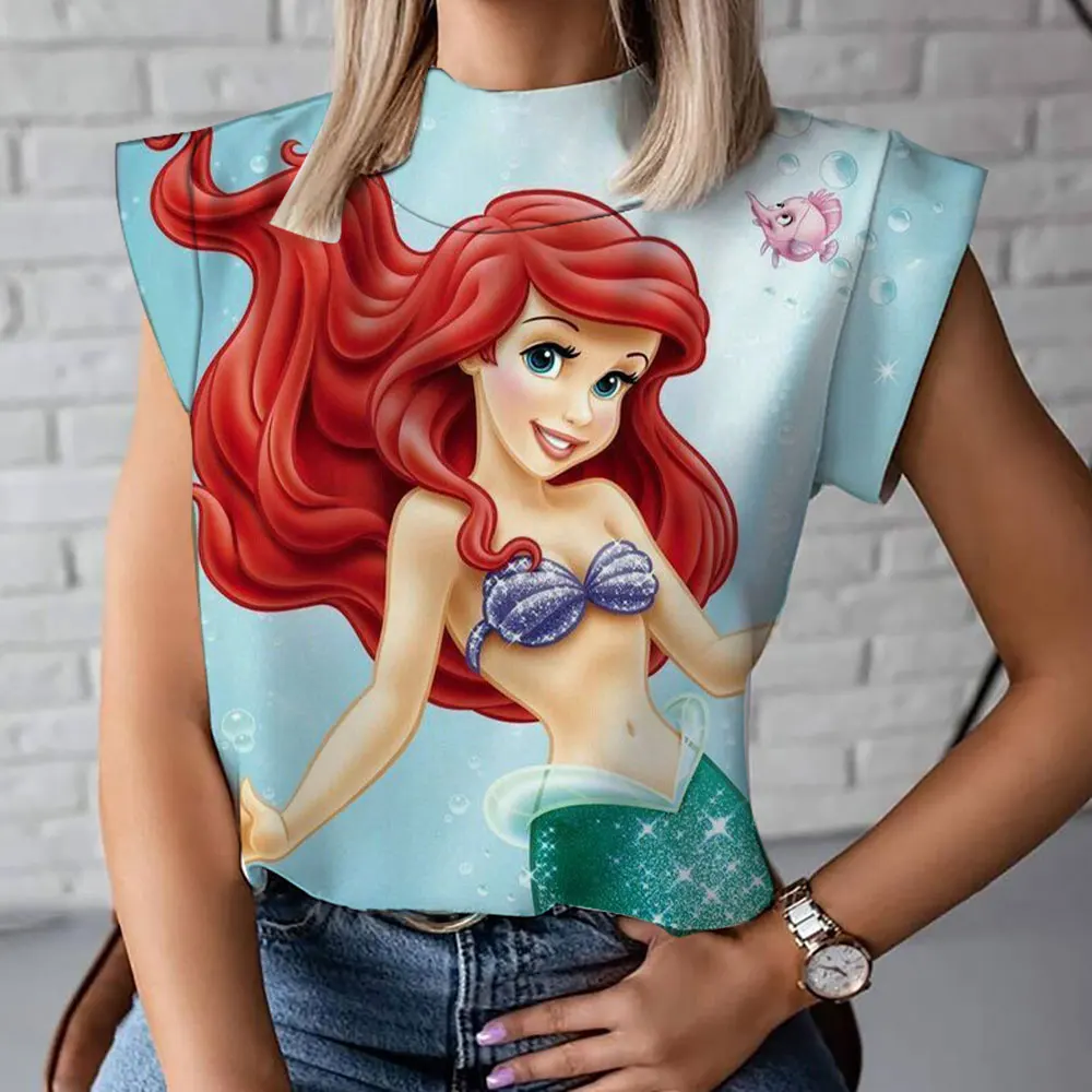 2023 Summer New Harajuku Style Disney Brand Ariel Mermaid Anime Print Sexy Party Women Top Turtleneck Tank Top T-Shirt Y2K 
2023 Summer New Harajuku Style Disney Brand Ariel Mermaid Anime Print Sexy Party Women Top Turtleneck Tank Top T-Shirt Y2K