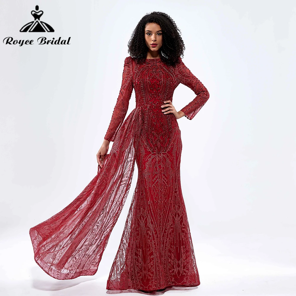 Красное вечернее платье Roycebridal с круглым вырезом и длинными рукавами, расшитое бисером
Красное вечернее платье Roycebridal с круглым вырезом и длинными рукавами, расшитое бисером