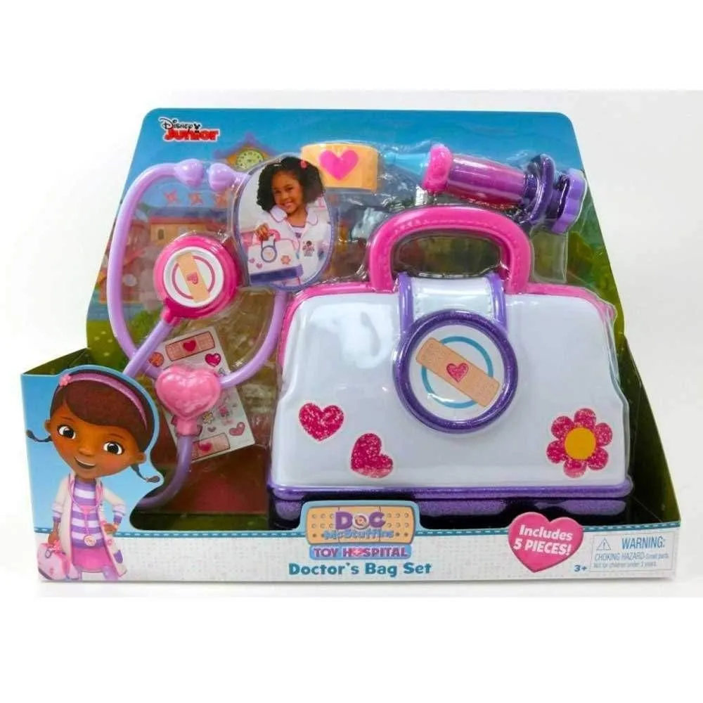 

Original Doc Mcstuffin Playset Children's Toys Girl Doctor's Bag Set Imitation Games Girl Birthday Gift Stethoscope Game Preten