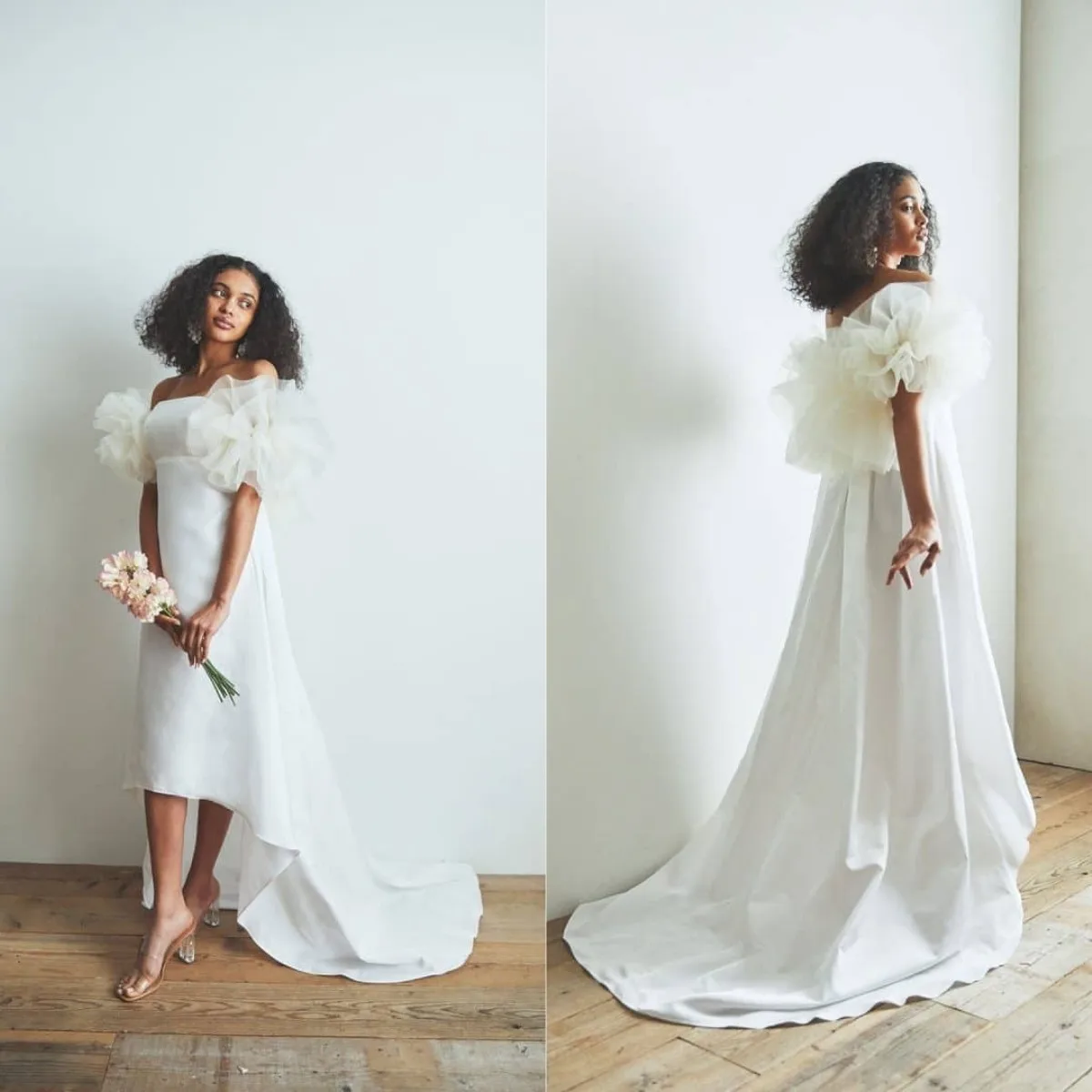 Modest High Low Wedding Dress Off The Shoulder Ruffles Beach Boho A Line Bridal Gown Custom Made Robe de mariee
Modest High Low Wedding Dress Off The Shoulder Ruffles Beach Boho A Line Bridal Gown Custom Made Robe de mariee