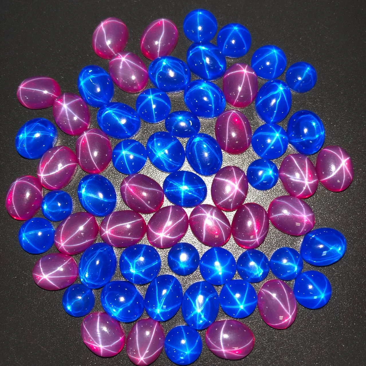 

Natural Star Sapphire Ruby Oval Flat Smooth Surface Cut VVS Loose Gemstone for Jewelry Making and Collection