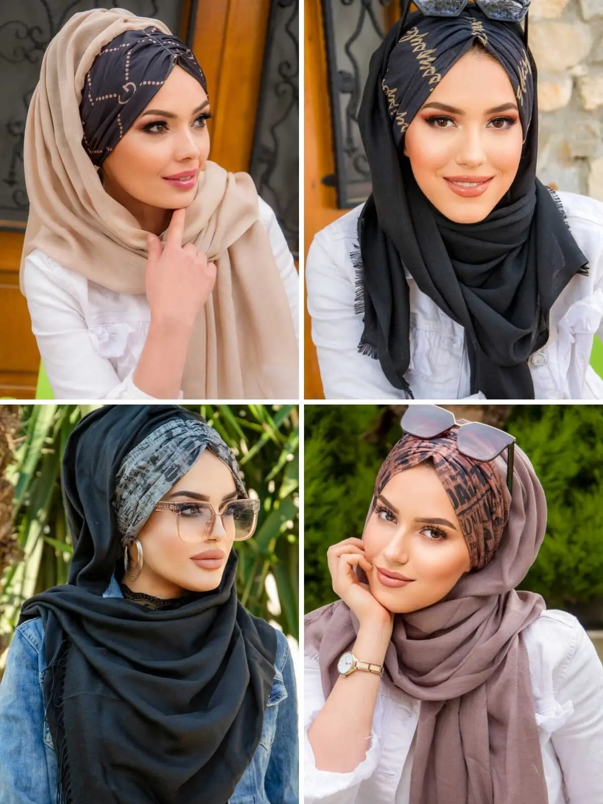 

Ready-made Patterned Shirred Shawl, Hijab Muslim Fashion Stylish Woman 50601YZ Turkey Arabic Indian Scarf Turban Bonnet Shawl