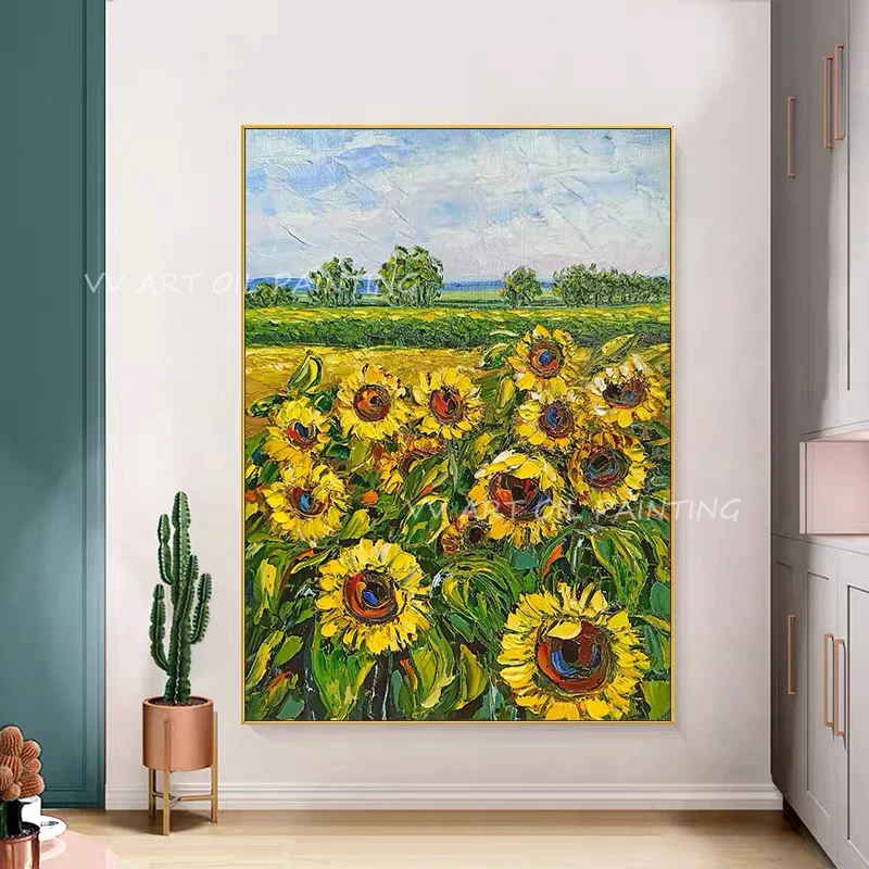 Sunflower large thick oil painting abstract modern canvas handmade sitting room adornment decoration as a gift
Sunflower large thick oil painting abstract modern canvas handmade sitting room adornment decoration as a gift