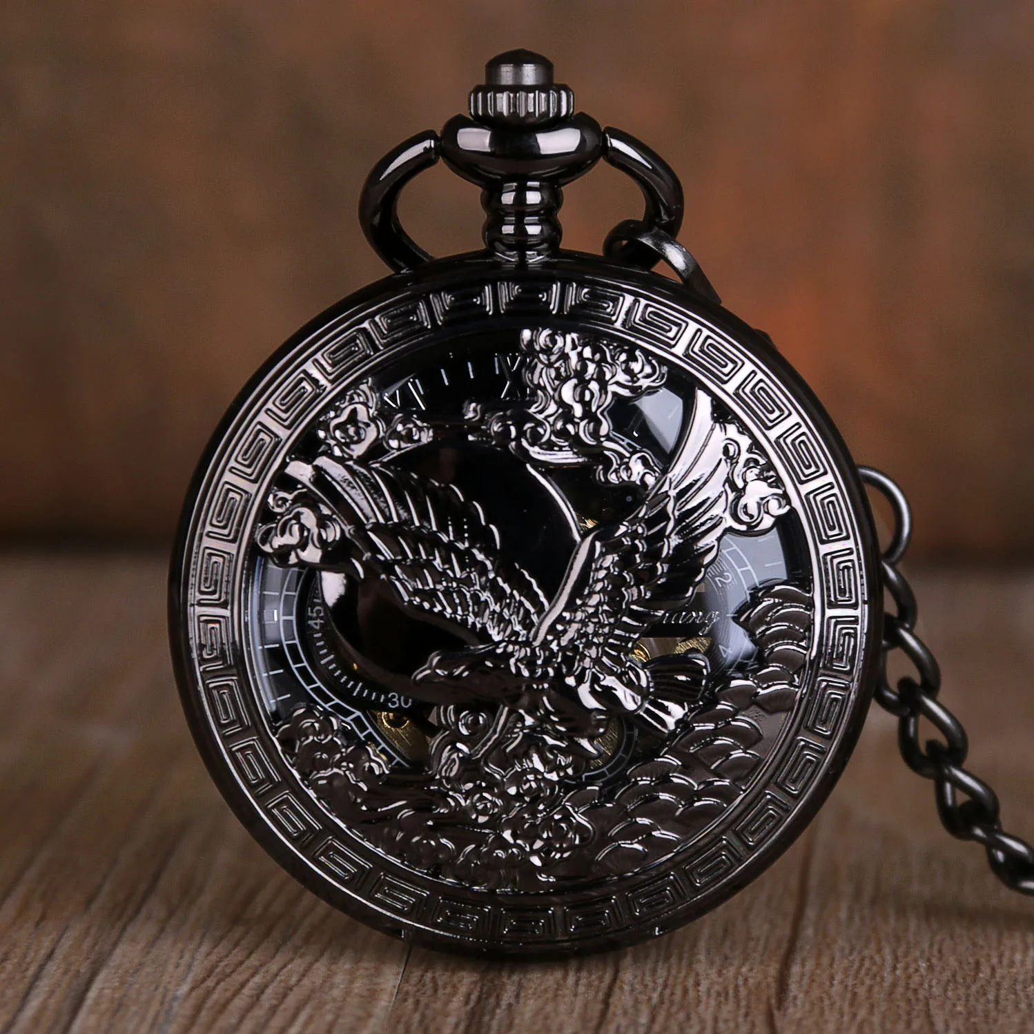 Fashion Charm Black Hawk Pocket Watch Mechanical Antique Retro Hand-winding Mens Chain Pocket Fob Watches
Fashion Charm Black Hawk Pocket Watch Mechanical Antique Retro Hand-winding Mens Chain Pocket Fob Watches