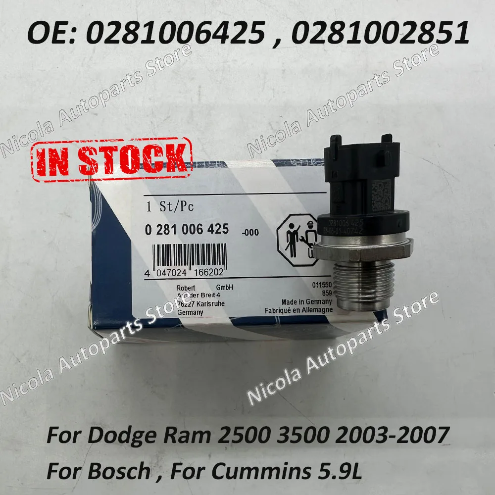 New 0281006425 For B-osch Fuel Rail Pressure Sensor For D-odge RAM 2500 3500 C-ummins 0281006364 0281006325 0281006327
New 0281006425 For B-osch Fuel Rail Pressure Sensor For D-odge RAM 2500 3500 C-ummins 0281006364 0281006325 0281006327