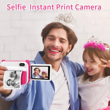 Construa sua própria Câmera Polaroide Criativa com o Conjunto de Blocos de Montar Ideas Polaroid OneStep SX-70 9 2.4 inch Convenient Kids Camera HD Color Selfie Video Printing Cartoon Toy Gift Macaron Mini Polaroid Boy Girl Birthday Gift