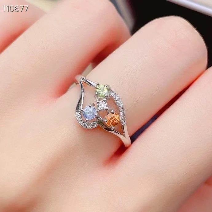 

Fine Jewelry 100% 925 Sterling Silver Natural Color Sapphire Women's Ring Party Birthday Gift Marry Girl Got Engaged Valentine's