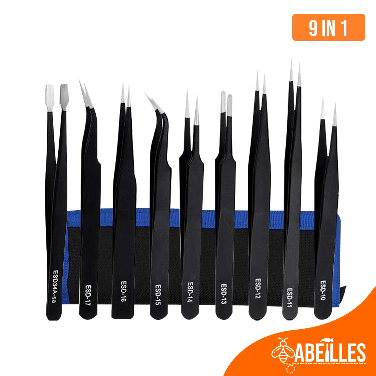 9PCS/SET 1.5 MM Anti-static ESD Stainless Steel Tweezer Set ESD-10 ESD-11 ESD-12 ESD-13 ESD-14 ESD-15 ESD-16 ESD-17 ESD-34A
9PCS/SET 1.5 MM Anti-static ESD Stainless Steel Tweezer Set ESD-10 ESD-11 ESD-12 ESD-13 ESD-14 ESD-15 ESD-16 ESD-17 ESD-34A