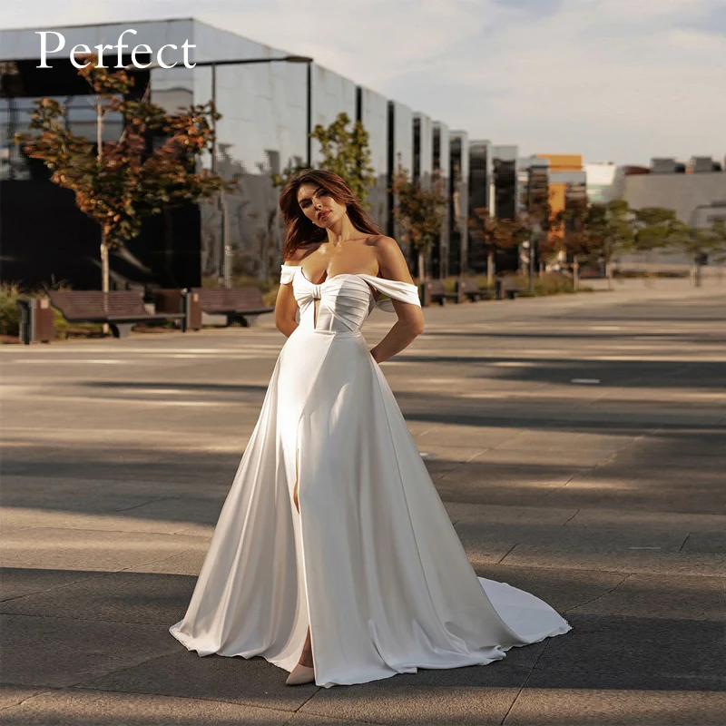PERFECT Elegant A Line Satin Elegant Wedding Dress Cap Sleeve V Neck Lace Up Back Sexy High Slit Bridal Gown Robe De Mariee
PERFECT Elegant A Line Satin Elegant Wedding Dress Cap Sleeve V Neck Lace Up Back Sexy High Slit Bridal Gown Robe De Mariee