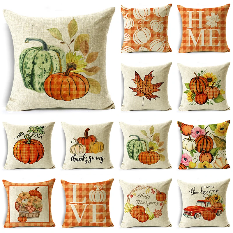Happy Thanksgiving Day Cartoon Pumpkin Plaid Linen Throw Pillowcase Cushion Covers For Sofa Office Bedroom Decor Multiple Size
Happy Thanksgiving Day Cartoon Pumpkin Plaid Linen Throw Pillowcase Cushion Covers For Sofa Office Bedroom Decor Multiple Size