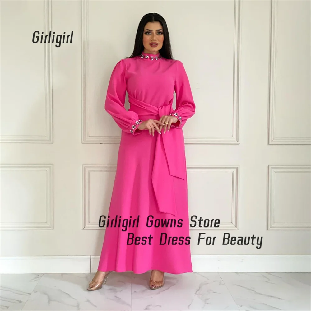 Girligirl A Line Evening Dress High Neckline With Crystal Full Ruffle Sleeves For Women Formal Occasion Gowns فساتين سهرة
Girligirl A Line Evening Dress High Neckline With Crystal Full Ruffle Sleeves For Women Formal Occasion Gowns فساتين سهرة