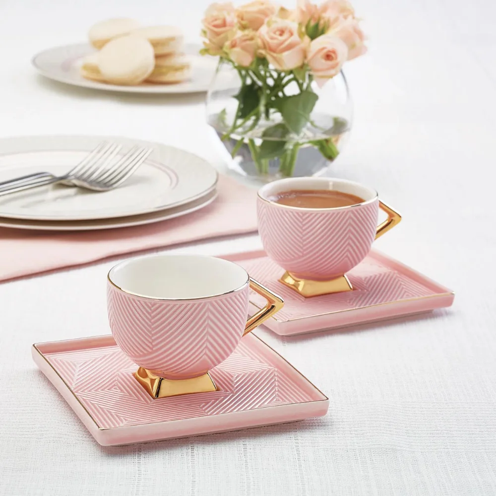 4 Pcs Porcelain Tea Espresso and Saucer Latte Cappuccino Turkısh Coffee Cup Drinkware Geometric Shape Home Gifft Pink Set of 2
4 Pcs Porcelain Tea Espresso and Saucer Latte Cappuccino Turkısh Coffee Cup Drinkware Geometric Shape Home Gifft Pink Set of 2