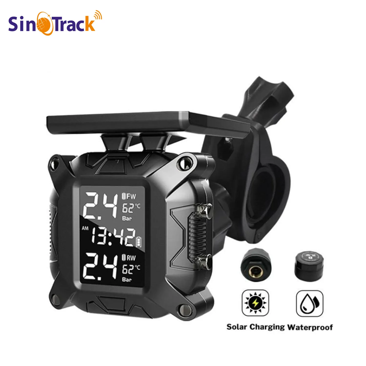Solar TPMS Waterproof Motorcycle Tire Pressure Temperature Monitoring Alarm Real-time Monitoring With 2 External Sensors
Solar TPMS Waterproof Motorcycle Tire Pressure Temperature Monitoring Alarm Real-time Monitoring With 2 External Sensors