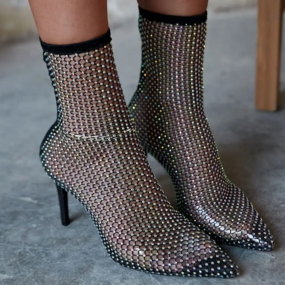 Gina High Heels Stony Fishnet Socks Boots Poshnmore Imported Crystal Stone Sexy Thin Heeled Shoes New Season
Gina High Heels Stony Fishnet Socks Boots Poshnmore Imported Crystal Stone Sexy Thin Heeled Shoes New Season