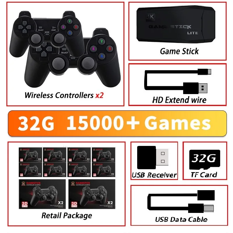 32G 2,4G двойные беспроводные контроллеры 4K HDVideo Игровая приставка Встроенная 40000 + игровая консоль беспроводной геймпад для PS1/PSP/GBA
32G 2,4G двойные беспроводные контроллеры 4K HDVideo Игровая приставка Встроенная 40000 + игровая консоль беспроводной геймпад для PS1/PSP/GBA