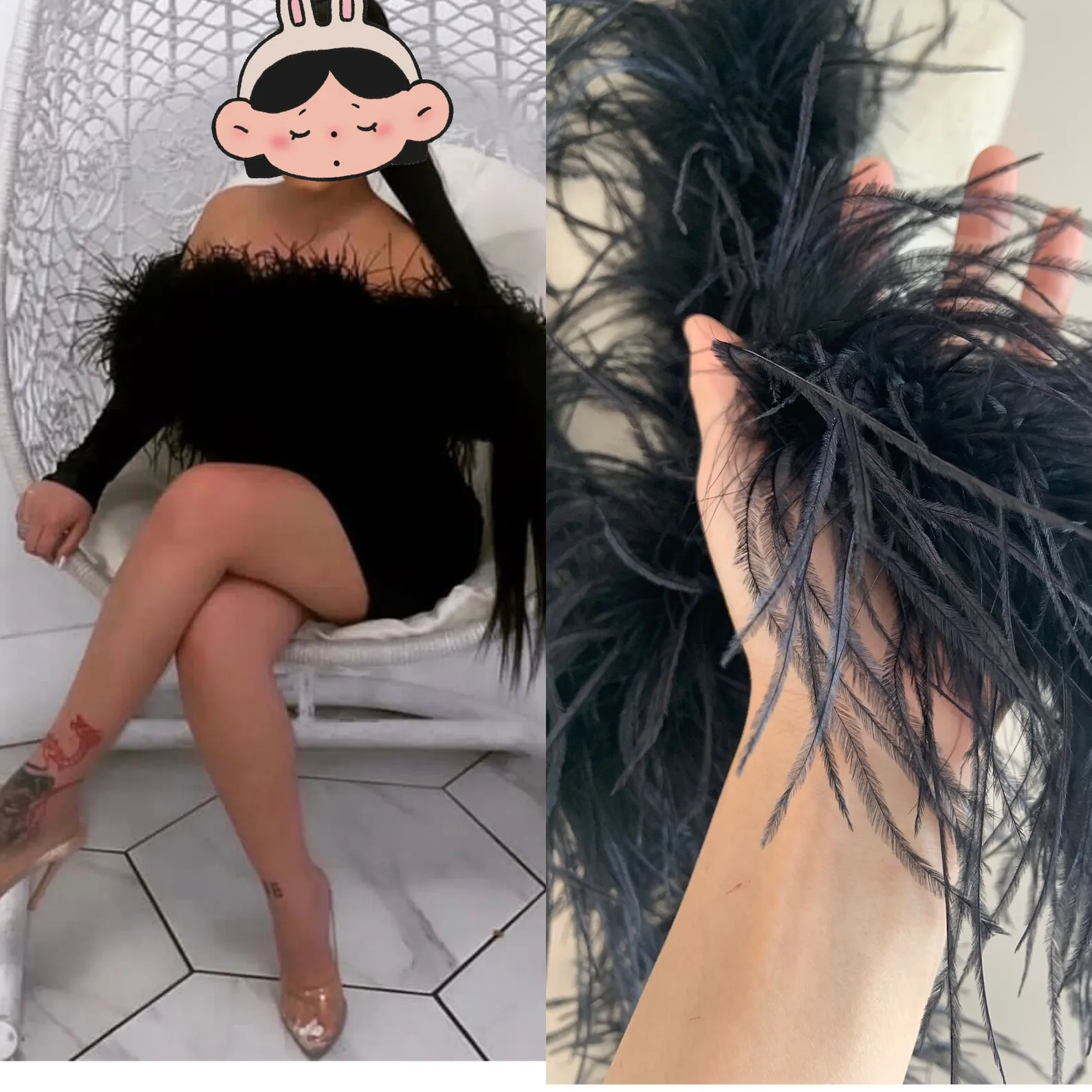 2 yards Extra Long Black Ostrich Feather Boa, Ostrich Feather Trim For Dress, Couture, Costume, Ball Gowns
2 yards Extra Long Black Ostrich Feather Boa, Ostrich Feather Trim For Dress, Couture, Costume, Ball Gowns