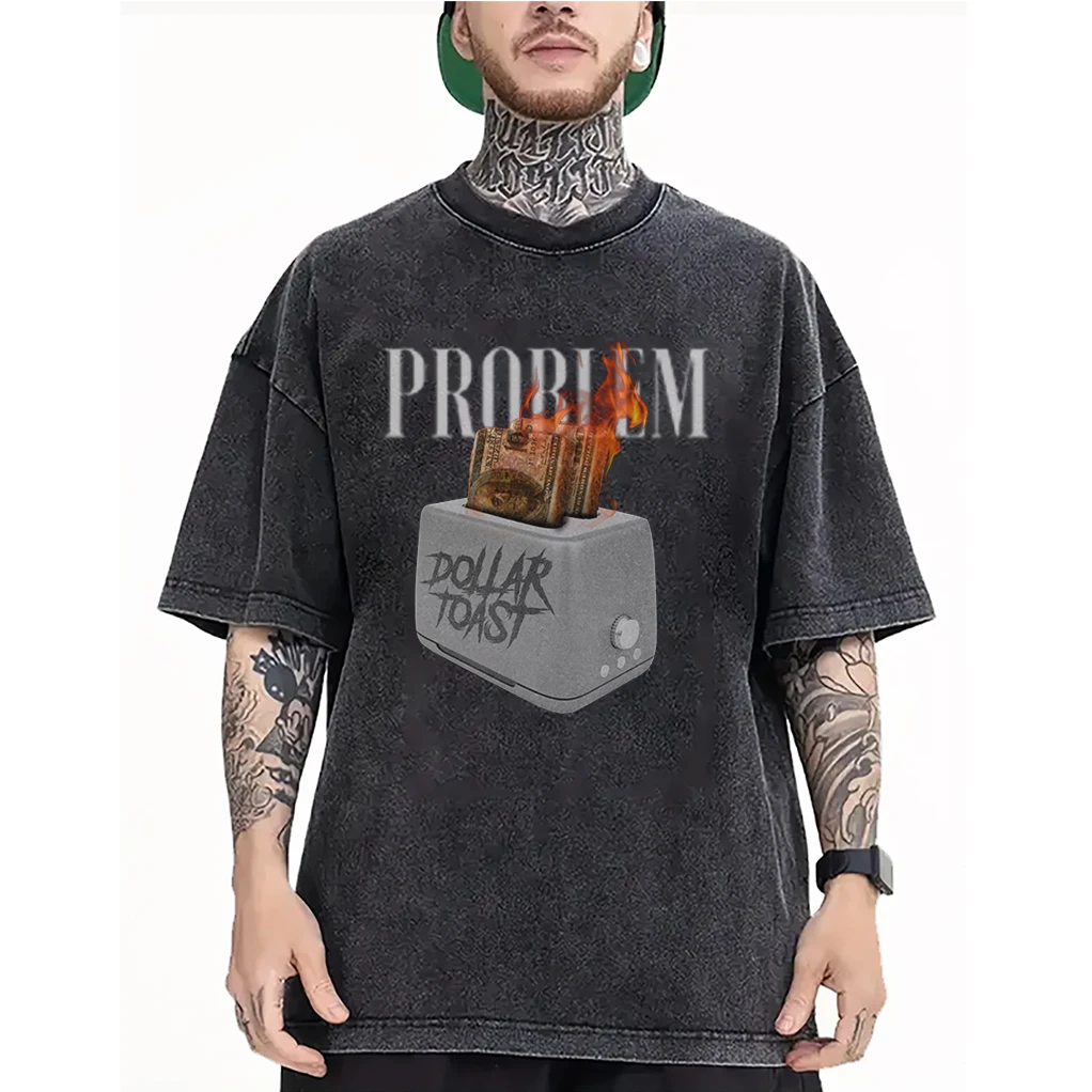 

Модная аниме футболка с надписью в стиле хип-хоп с изображением доллара, футболка уличного истребителя, свободная футболка в стиле панк