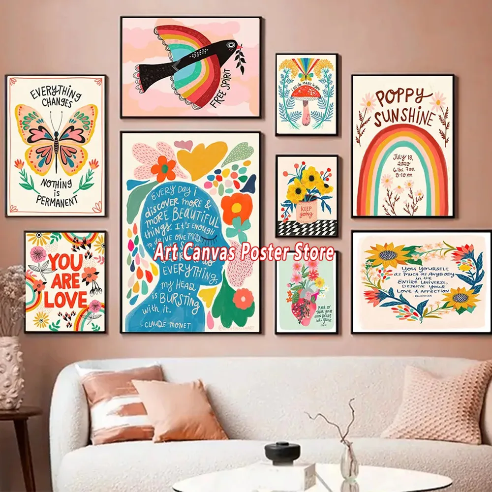 Boho Art Nursery Poster Bird Butterfly Flower Mushroom Canvas Painting Prints Inspirational Quote Picture Kids Room Home Decor
Boho Art Nursery Poster Bird Butterfly Flower Mushroom Canvas Painting Prints Inspirational Quote Picture Kids Room Home Decor