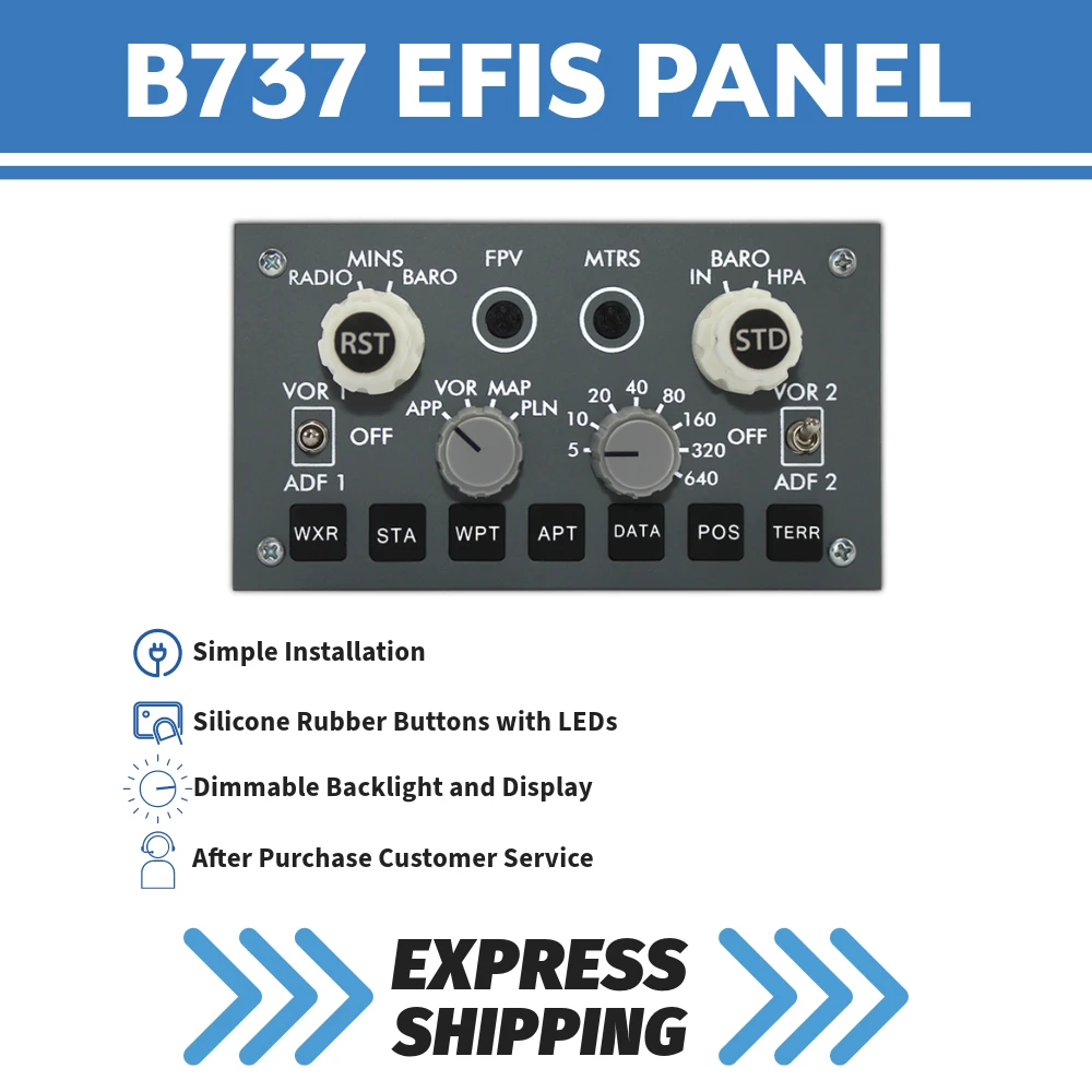 BOEING 737 737NG 737NGX CPT/FO EFIS PANEL 1 PCS P3D PMDG XPLANE11 ZIBO737 COMPATIBLE FLIGHT SIMULATOR COCKPIT PANEL
BOEING 737 737NG 737NGX CPT/FO EFIS PANEL 1 PCS P3D PMDG XPLANE11 ZIBO737 COMPATIBLE FLIGHT SIMULATOR COCKPIT PANEL