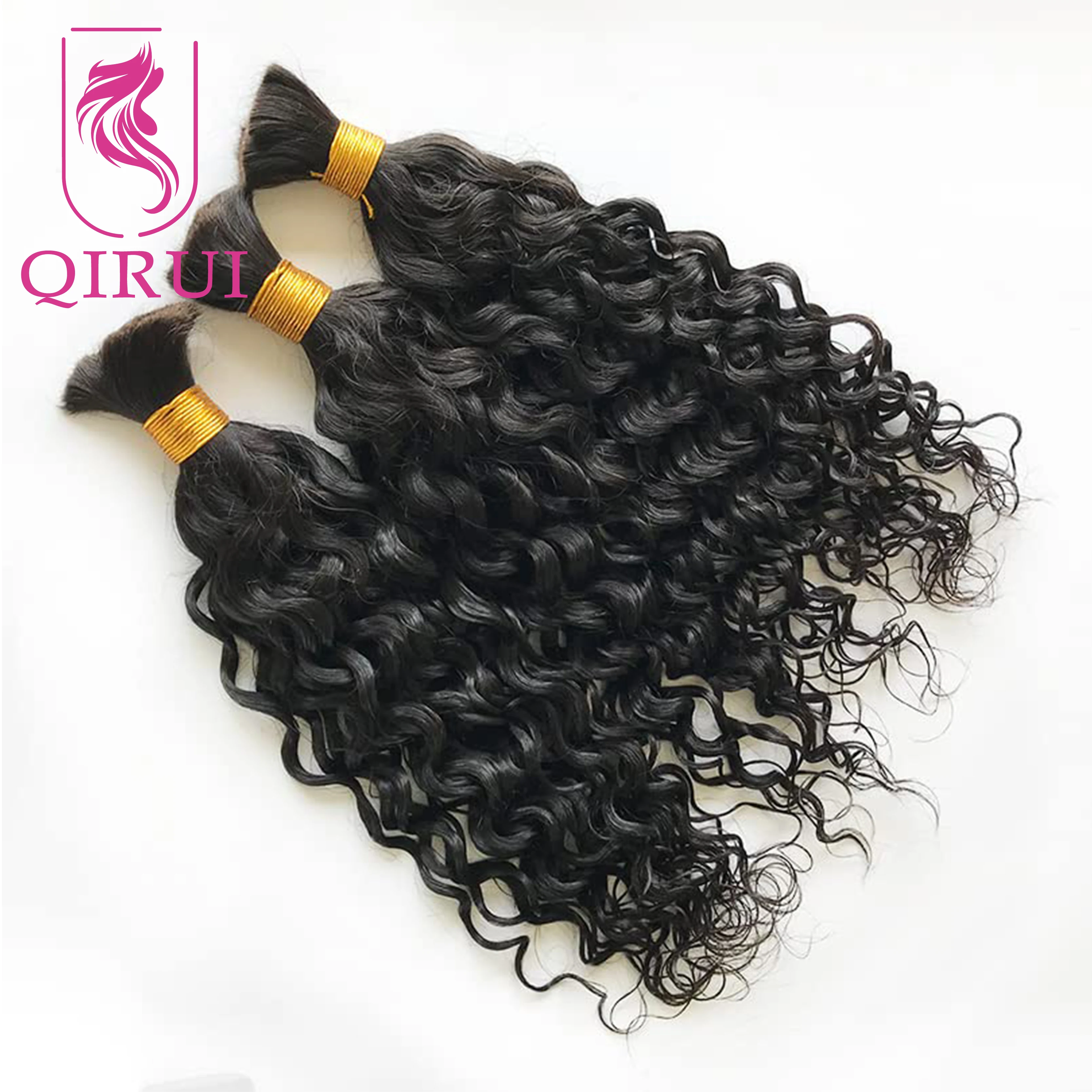 

Bulk Human Hair For Braiding Indian Curly Double Drawn Burmese Remy Knotless Hair Extensions Crochet Boho Braids Hair No Weft