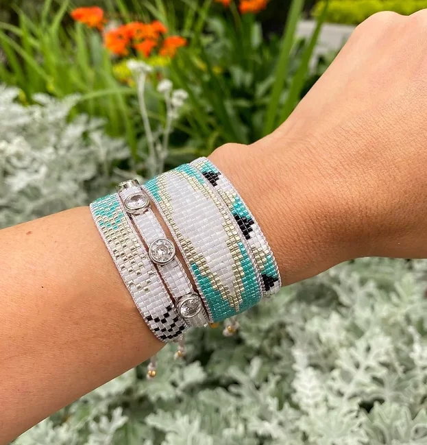 

Красивый винтажный плетеный браслет ручной работы Миюки с бусинами для женщин Мексиканская дружба Стразы Браслеты подарок