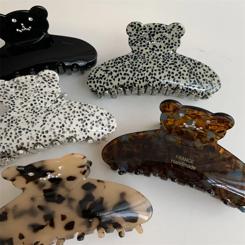 Женский зажим для волос в горошек, с леопардовым принтом
Женский зажим для волос в горошек, с леопардовым принтом