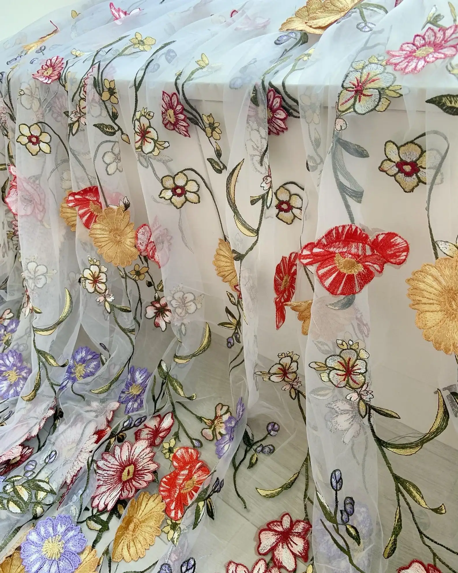 1 yard Off White Embroidered Tulle Lace Fabric With 3d Flowers For Dress Skirt New Summer Collection CX0513
1 yard Off White Embroidered Tulle Lace Fabric With 3d Flowers For Dress Skirt New Summer Collection CX0513