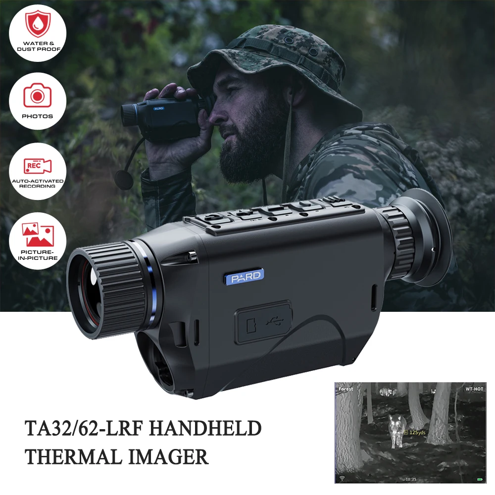 

PARD TA32-LRF/TA62-LRF Handheld Thermal Imaging Scope Spotter Hunting Monocular With 1000m Rangefinder NETD 25mk Digital Camera