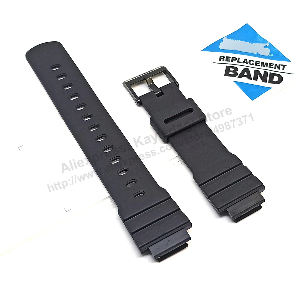 

16mm Black Rubber Replacement Watch Band / Strap Compatible for Casio AW-31 , AW-32 , AW-305 , MQW-100M , MRA-12W , NL-04