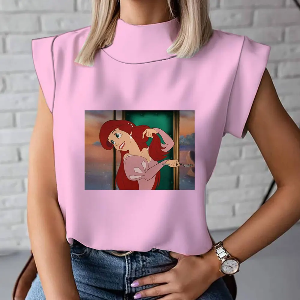 Women's inner sexy summer sleeveless T-shirt suspenders slim-fit bottoming top white high-necked waistcoat vest Disney Ariel
Women's inner sexy summer sleeveless T-shirt suspenders slim-fit bottoming top white high-necked waistcoat vest Disney Ariel