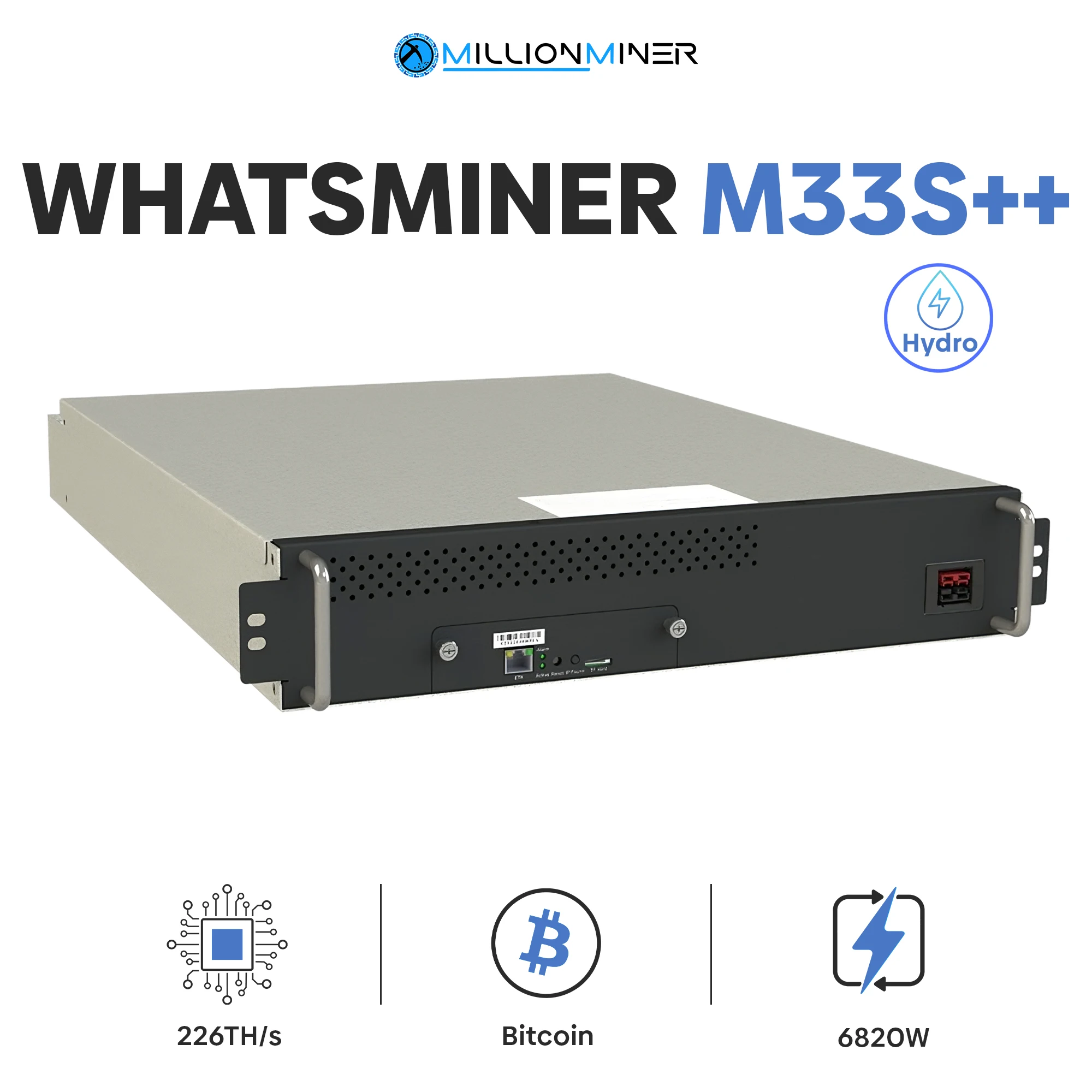 Лидер продаж на гидроохлаждении Whatsminer M33S ++ 226T 6820W для биткойнов, асик-Майнер с сервером питания
Лидер продаж на гидроохлаждении Whatsminer M33S ++ 226T 6820W для биткойнов, асик-Майнер с сервером питания