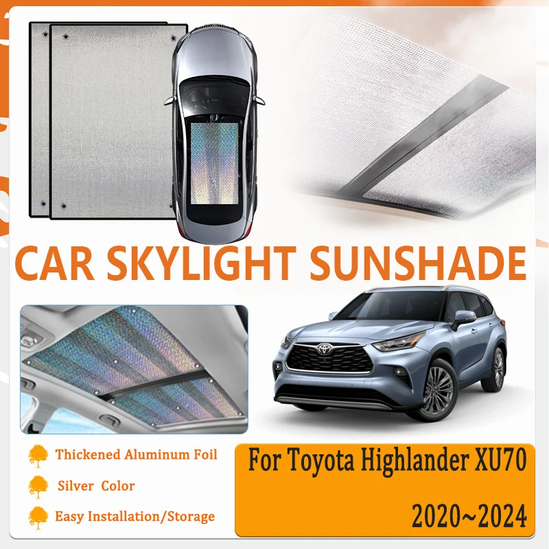 

Car Window Sunshades For Toyota Highlander Kluger XU70 2020 2021 2022 2023 2024 Silver Skylight Cover Sun Visor Auto Accessories