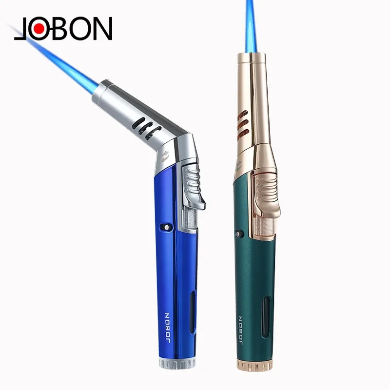 

JOBON New Creative Blue Flame Metal Folding Windproof Gas Lighter Turbo Torch Powerful Direct Butane Lighter Tool Men's Gift