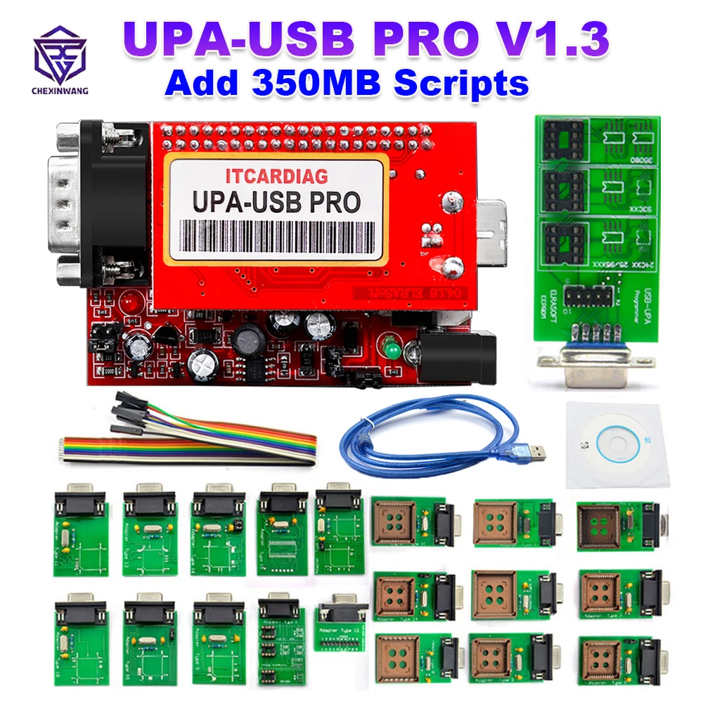 UPA USB Programmer V1.3 Full Set ECU Chip Tunning Tool Add 350MB Scripts Full Adapter with NEC Function UPA-USB PRO SN: 050D5A5B 
UPA USB Programmer V1.3 Full Set ECU Chip Tunning Tool Add 350MB Scripts Full Adapter with NEC Function UPA-USB PRO SN: 050D5A5B