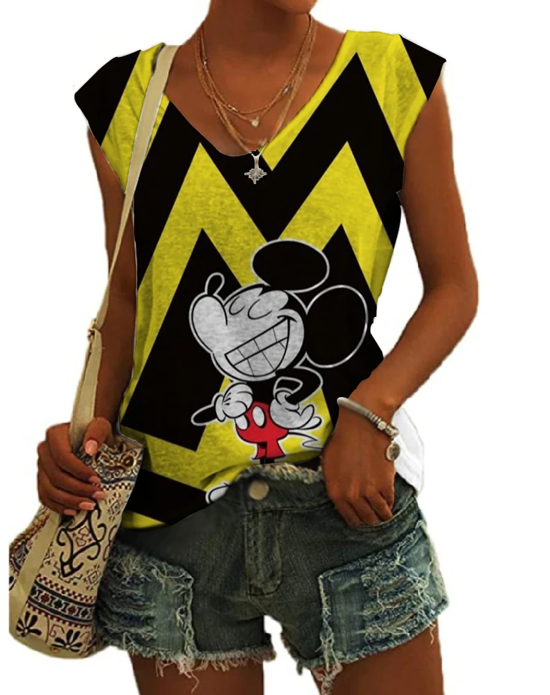 2023 New 3D Printing Vest Women's Sleeveless Disney Summer Minnie Mickey Mouse Loose T-Shirt Women's V Neck Tank Top
2023 New 3D Printing Vest Women's Sleeveless Disney Summer Minnie Mickey Mouse Loose T-Shirt Women's V Neck Tank Top