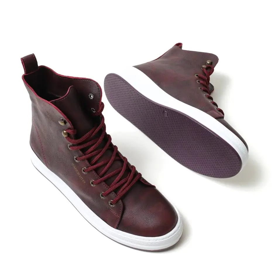 

CHEKICH Original Brand Burgundy Color White sole, Lace-Up High Quality Men's Boots, Hiking, Sports Men's Boots CH055