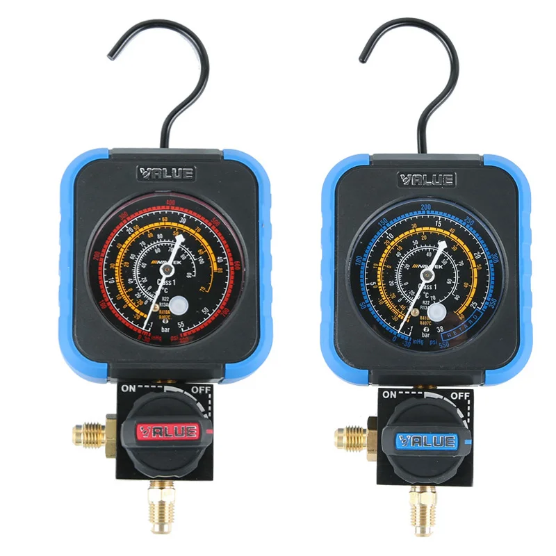 New Manifold Gauge Air Conditioner Pressure Manometer R22/R134a/R410A/R407C/R600 Refrigerant Fluoride Gauge Meter
New Manifold Gauge Air Conditioner Pressure Manometer R22/R134a/R410A/R407C/R600 Refrigerant Fluoride Gauge Meter