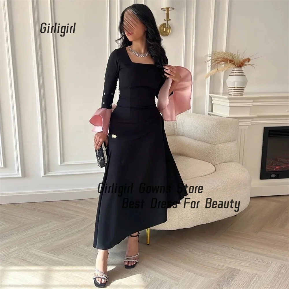 Girligirl A Line Evening Dress Square Neckline Long Flare Sleeves With Beading For Women Wedding Party Gowns فساتين سهرة
Girligirl A Line Evening Dress Square Neckline Long Flare Sleeves With Beading For Women Wedding Party Gowns فساتين سهرة