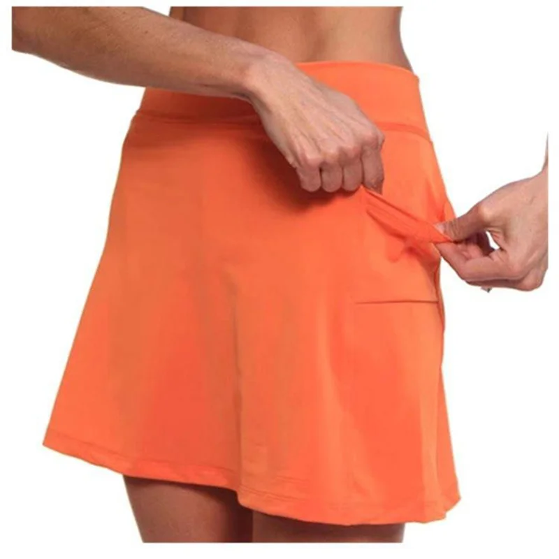 

Women Seamless Short Skirt Running Tennis Fitness Sports Yoga Skirt Anti-exposure Fashion Causal Solid Gym Sportswear Shorts