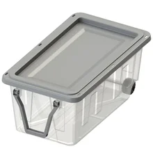 Project Source Large 40-Gallon (160-Quart) Clear Rolling Tote with Standard Snap Lid Project Source Large 40-Gallon (160-Quart) Clear Rolling Tote with Standard Snap Lid