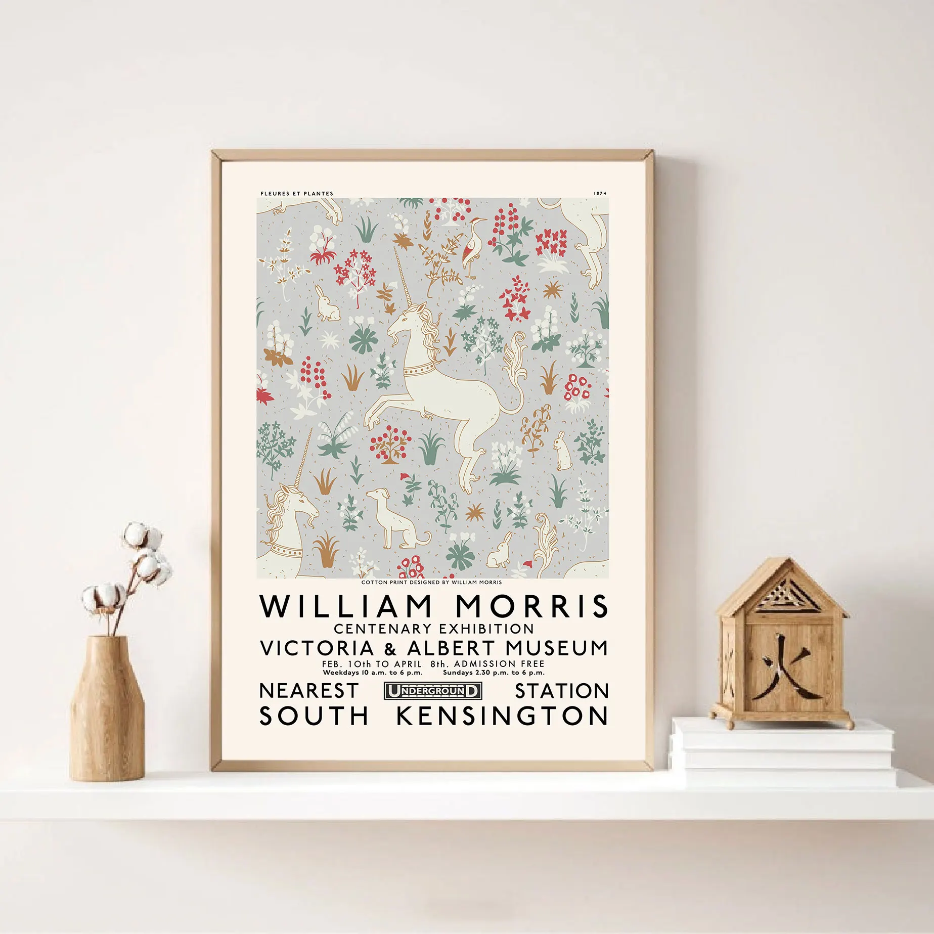 

William Morris Poster Abstract Unicorn Art Print Vintage Flower Canvas Painting Nordic Gallery Wall Picture Living Room Decor