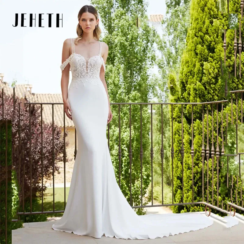 JEHETH Mermaid Wedding Dresses For Women Sweetheart Off Shoulder Lace Appliques Backless Bridal Gowns Vestidos De Novia
JEHETH Mermaid Wedding Dresses For Women Sweetheart Off Shoulder Lace Appliques Backless Bridal Gowns Vestidos De Novia