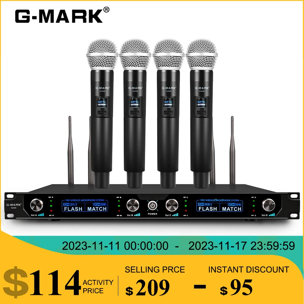 Беспроводной микрофон, система для караоке G440, 4 канала, ручной УВЧ микрофон с фиксированной частотой для церковной фотосессии, встречи, сцены
Беспроводной микрофон, система для караоке G440, 4 канала, ручной УВЧ микрофон с фиксированной частотой для церковной фотосессии, встречи, сцены