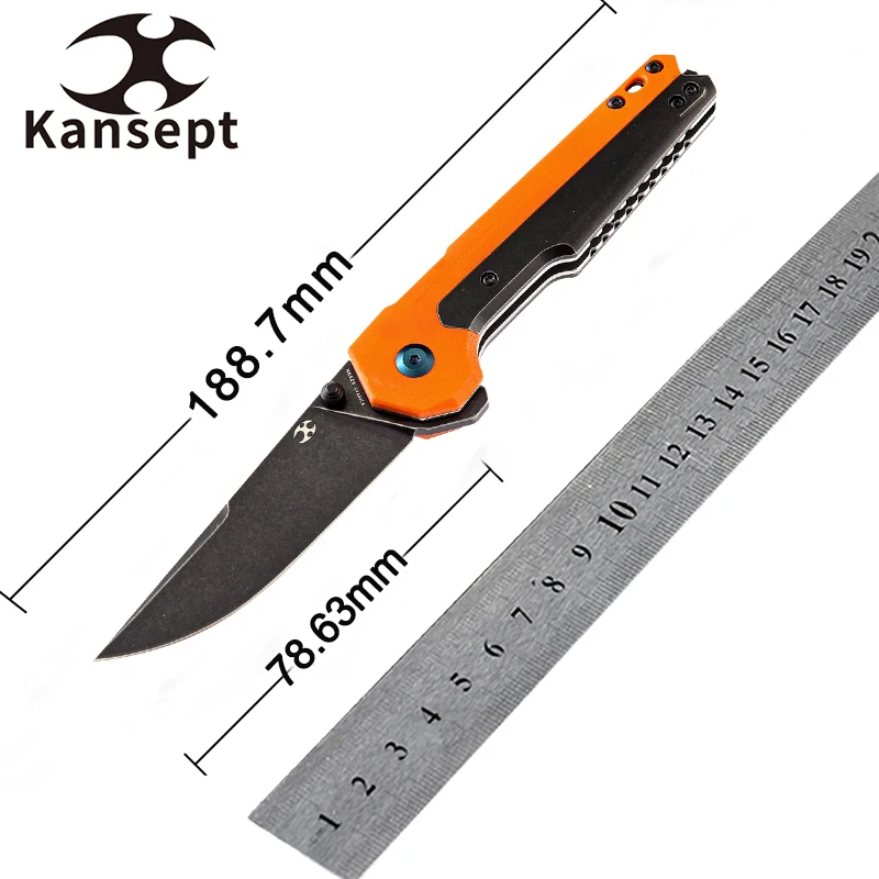 

Kanseven EDC Tac K2009A7 дизайнер Mikkel Willumsen черное покрытие S35VN лезвие и оранжевый G10 с титановой инкрустацией складной нож