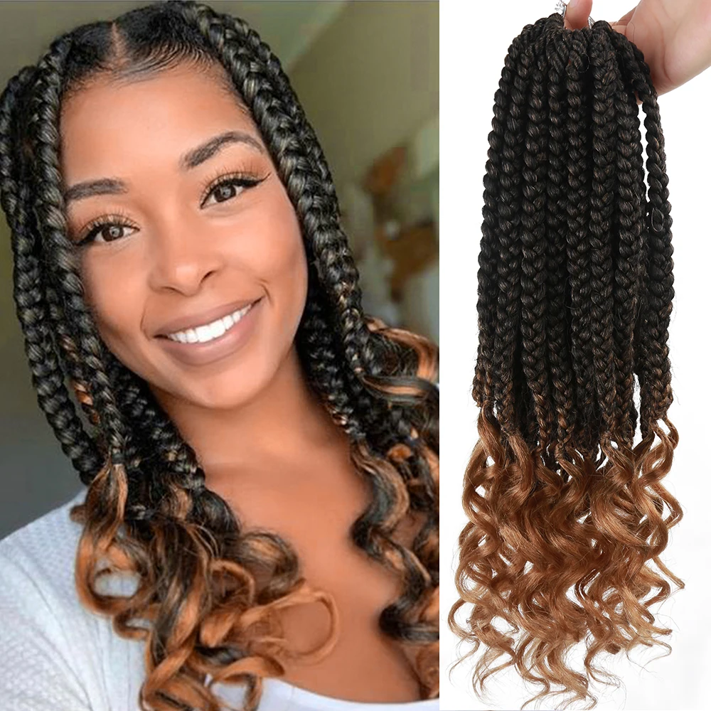 

Synthetic Crochet Braids Passion Twist River Goddess Braiding Extensions Ombre Faux Locs with Curly Ends Wavy Hair Free Shipping