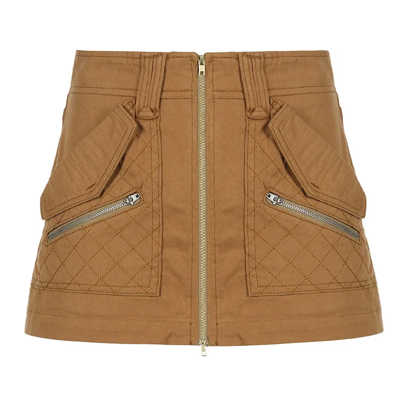 Shop Generic Xingqing y2k Dark Academia Aesthetic Low Waist Denim Skirt