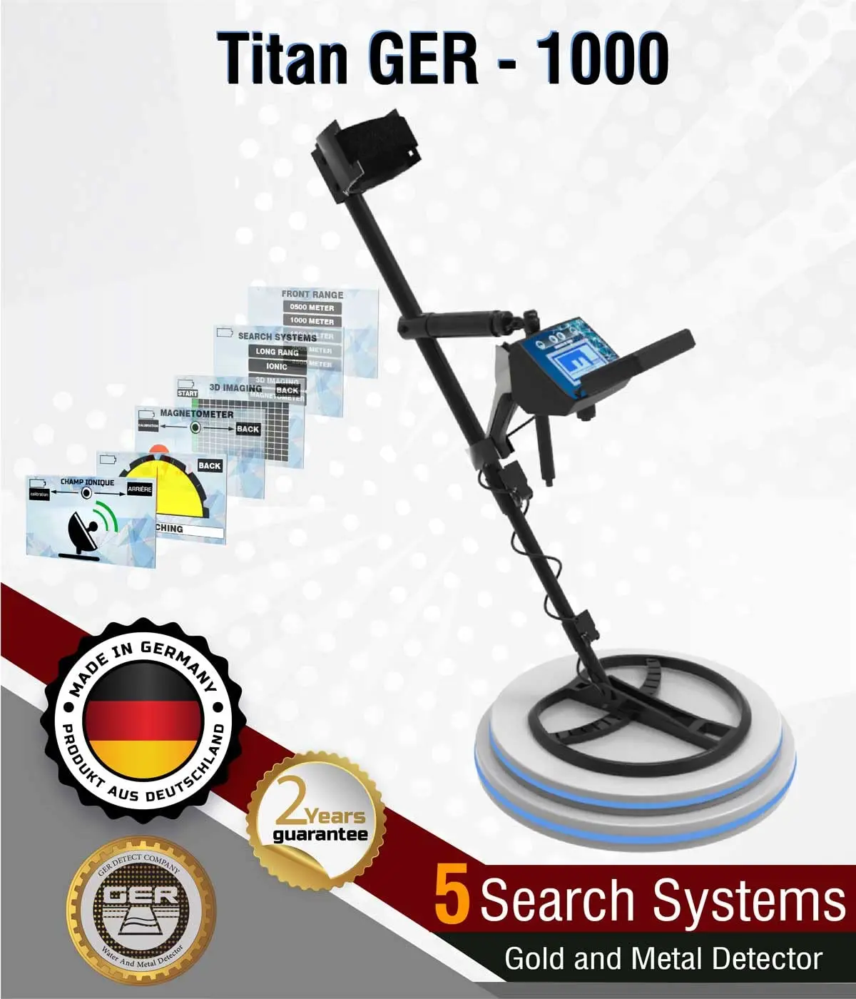 Металлоискатель GER detecct TITAN 1000, профессиональный металлодетектор большого радиуса действия
Металлоискатель GER detecct TITAN 1000, профессиональный металлодетектор большого радиуса действия