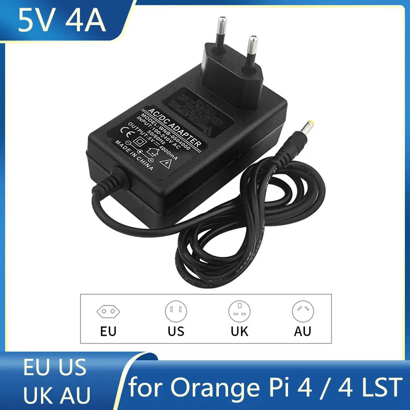 Оранжевый Pi 5V 4A EU AU US UK адаптер питания DC выходное зарядное устройство подходит для Orange Pi 4 / 4 LST платы для OPI
Оранжевый Pi 5V 4A EU AU US UK адаптер питания DC выходное зарядное устройство подходит для Orange Pi 4 / 4 LST платы для OPI