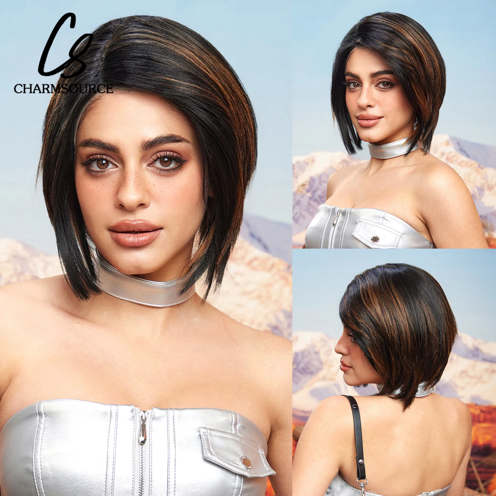 CharmSource Lace Front Wigs Black Highlight Blonde Bob Straight Short Synthetic Wig for Women Hair Party Daily High Quality
CharmSource Lace Front Wigs Black Highlight Blonde Bob Straight Short Synthetic Wig for Women Hair Party Daily High Quality