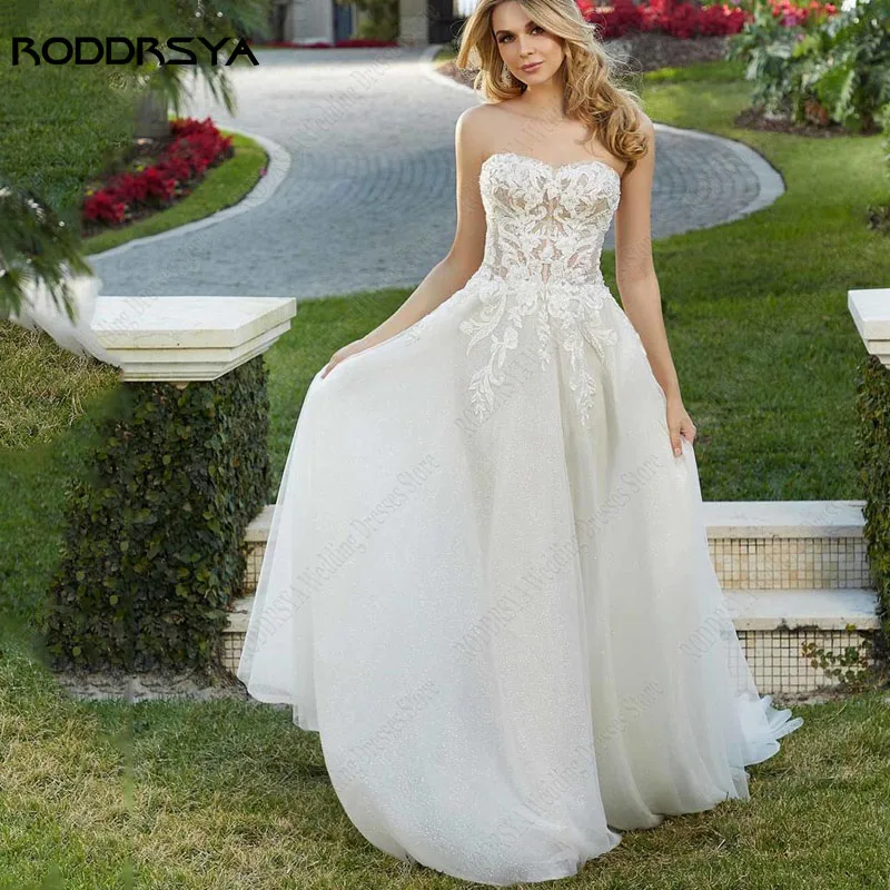 RODDRSYA Romantic Strapless Wedding Dress For Women Appliques Lace Vestidos De Novia A-line Sleeveless Backless Bridal Gowns
RODDRSYA Romantic Strapless Wedding Dress For Women Appliques Lace Vestidos De Novia A-line Sleeveless Backless Bridal Gowns